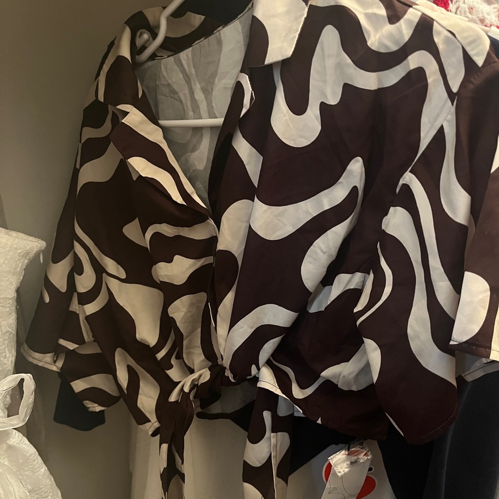 Brand new cider stylish Brown and White Women's Top